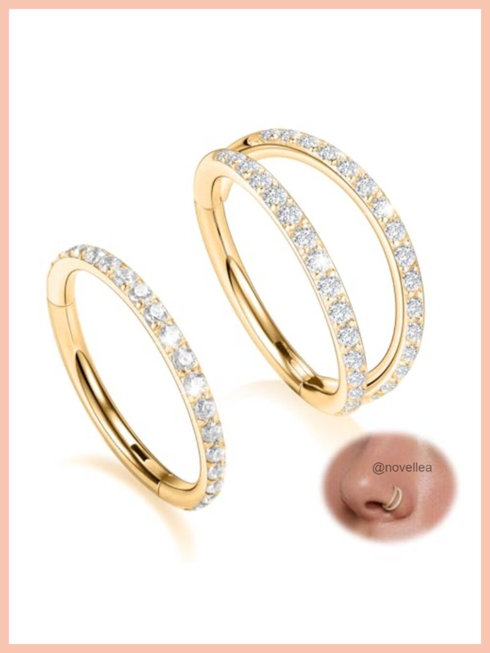 2 Pcs Surgical Steel Nose Rings Seamless Hoop Piercing Jewelry 20G 7mm